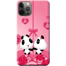 Hesaplı Dünya Apple iPhone 12 Pro Kılıf Sevimli Pandalar Baskılı Esnek TPU Silikon