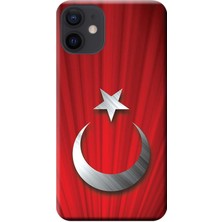 Hesaplı Dünya iPhone 12 Kılıf Türk Bayrağı Tasarım Baskılı Esnek Tpu SILIKON1000