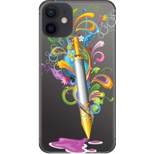 Hesaplı Dünya Apple iPhone 12 Mini Kılıf Holi Pichkari Baskılı Esnek TPU Silikon