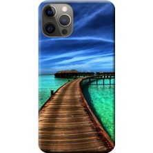 Hesaplı Dünya Apple iPhone 12 Pro Kılıf Deniz İskele Baskılı Esnek TPU Silikon