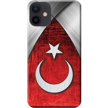 Hesaplı Dünya Apple iPhone 12 Kılıf Türk Bayrağı Tasarım Baskılı Esnek TPU Silikon