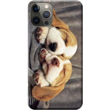 Hesaplı Dünya Apple iPhone 12 Pro Kılıf Uyuyan Sevimli Köpekler Baskılı Esnek TPU Silikon