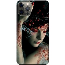Hesaplı Dünya Apple iPhone 12 Pro Max Kılıf Dövmeli Kız Baskılı Esnek TPU Silikon
