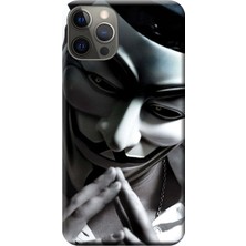 Hesaplı Dünya Apple iPhone 12 Pro Max Kılıf Anonymous Baskılı Esnek TPU Silikon