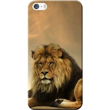 Hesaplı Dünya Apple iPhone 5/5S Kılıf Kral Aslan Baskılı Esnek TPU Silikon
