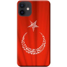 Hesaplı Dünya Apple iPhone 12 Mini Kılıf Türk Bayrağı Baskılı Esnek TPU Silikon