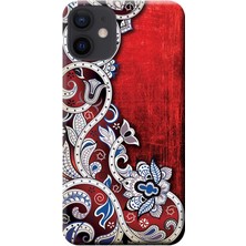 Hesaplı Dünya Apple iPhone 12 Mini Kılıf Vektörel Çiçek Baskılı Esnek TPU Silikon