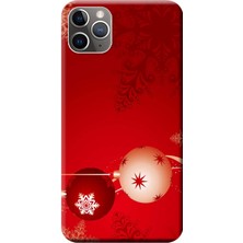 Hesaplı Dünya Apple iPhone 11 Pro Max Kılıf Noel Yılbaşı Balonu Baskılı Esnek TPU Silikon