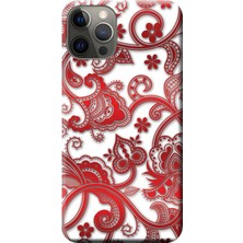 Hesaplı Dünya Apple iPhone 12 Pro Kılıf Kırmızı Ton Vektörel Tasarım Baskılı Esnek TPU Silikon