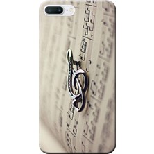 Hesaplı Dünya Apple iPhone 7 Plus Kılıf Müzik Solfej Nota Baskılı Esnek TPU Silikon