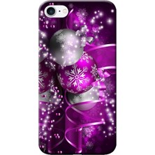 Hesaplı Dünya Apple iPhone 8 Kılıf Yılbaşı Topları Kar Tanesi Baskılı Esnek TPU Silikon