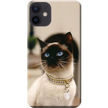 Hesaplı Dünya Apple iPhone 12 Mini Kılıf Kedi Resim Baskılı Esnek TPU Silikon
