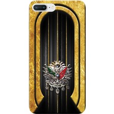 Hesaplı Dünya Apple iPhone 8 Plus Kılıf Osmanlı Tuğra Tasarım Baskılı Esnek TPU Silikon