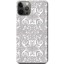 Hesaplı Dünya Apple iPhone 12 Pro Max Kılıf Gri Ton Vektörel Tasarım Baskılı Esnek TPU Silikon