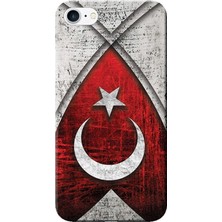 Hesaplı Dünya Apple iPhone 7 Kılıf Türk Bayrağı Tasarım Baskılı Esnek TPU Silikon