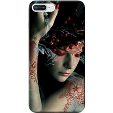 Hesaplı Dünya Apple iPhone 7 Plus Kılıf Dövmeli Kız Baskılı Esnek TPU Silikon