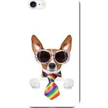 Hesaplı Dünya Apple iPhone 7 Kılıf Renkli Kravatlı Köpek Baskılı Esnek TPU Silikon