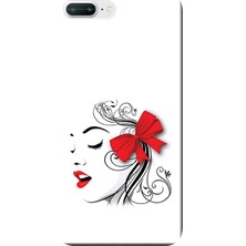 Hesaplı Dünya Apple iPhone 8 Plus Kılıf Kurdeleli Kız Baskılı Esnek TPU Silikon