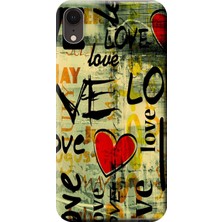 Hesaplı Dünya Apple iPhone XR Kılıf Kalp Love Grafiti Baskılı Esnek TPU Silikon