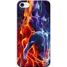 Hesaplı Dünya Apple iPhone 6/6S Kılıf Alevli Aşk Sarılma Baskılı Esnek TPU Silikon