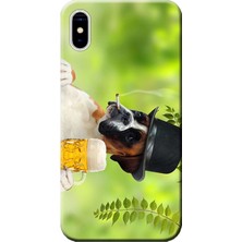 Hesaplı Dünya Apple iPhone X Kılıf Efkarlı Köpek Baskılı Esnek TPU Silikon