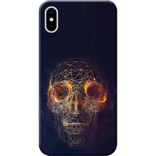 Hesaplı Dünya Apple iPhone X Kılıf Dijital Kuru Kafa Baskılı Esnek TPU Silikon
