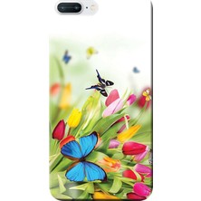 Hesaplı Dünya Apple iPhone 8 Plus Kılıf Kelebekler Baskılı Esnek TPU Silikon