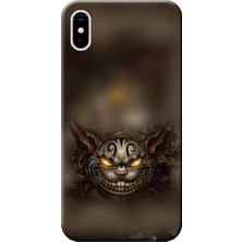 Hesaplı Dünya Apple iPhone X Kılıf Cheshire Cat Kedi Baskılı Esnek TPU Silikon