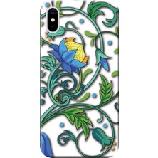 Hesaplı Dünya Apple iPhone X Kılıf Vektörel Çiçek Baskılı Esnek TPU Silikon