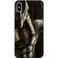 Hesaplı Dünya Apple iPhone XS Kılıf Anubis Baskılı Esnek TPU Silikon