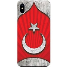 Hesaplı Dünya Apple iPhone XS Kılıf Türk Bayrağı Tasarım Baskılı Esnek TPU Silikon