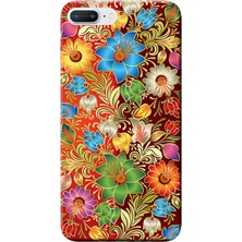 Hesaplı Dünya iPhone 8 Plus Kılıf Vektörel Çiçek Baskılı Esnek Tpu SILIKON4692
