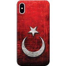Hesaplı Dünya Apple iPhone XS Kılıf Türk Bayrağı Tasarım Baskılı Esnek TPU Silikon