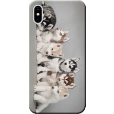 Hesaplı Dünya iPhone Xs Kılıf Husky Eskimo Köpekler Baskılı Esnek Tpu SILIKON5504