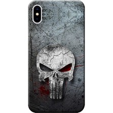 Hesaplı Dünya Apple iPhone XS Kılıf Punisher Baskılı Esnek TPU Silikon