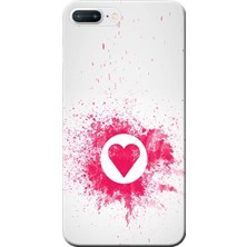 Hesaplı Dünya Apple iPhone 7 Plus Kılıf Kalp Watercolor Baskılı Esnek TPU Silikon