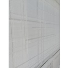 Serin Home Collection Kare Desen Yeni Sezon Çiftli Mekanizma Stor Tül ve Güneşlik
