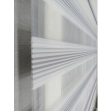 Serin Home Collection Gri Geçişli Dar Plise Yeni Sezon Zebra Stor Perde