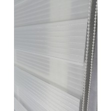Serin Home Collection Beyaz Geniş Plise Gümüş Simli  Yeni Sezon Zebra Stor Perde