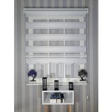Serin Home Collection Jakar Çizgili Gümüş  Simli  Yeni Sezon Zebra Stor Perde