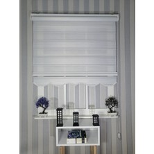 Serin Home Collection Jakar Çizgili Gümüş  Simli  Yeni Sezon Zebra Stor Perde