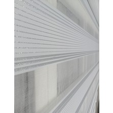 Serin Home Collection Jakar Çizgili Gümüş  Simli  Yeni Sezon Zebra Stor Perde