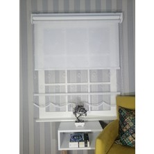 Serin Home Collection Küçük Damaks Desen Yeni Sezon Çiftli Mekanizma Stor Tül ve Güneşlik