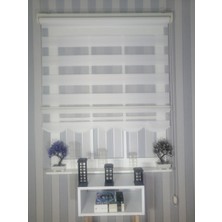 Serin Home Collection Krem Geçişli Dar Plise Yeni Sezon Zebra Stor Perde