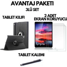 wowacs Apple iPad 9 Kılıf 9. Nesil A2602 Dönebilen Tablet Kılıfı +2 Adet Ekran Koruyucu + Tablet Kalemi