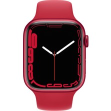 Apple Watch Seri 7 Gps, 45MM Kırmızı Alüminyum Kasa ve Kırmızı Spor Kordon - Regular MKN93TU/A