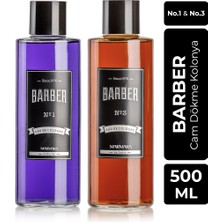 Barber Marmara Barber 500ML Cam Şişe No.1 ve No.3 Kolonya Seti