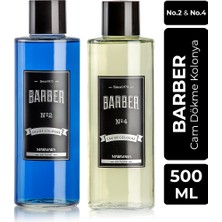 Barber Marmara Barber 500ML Cam Şişe No.2 ve No.4 Kolonya Seti