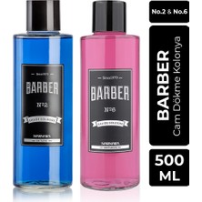 Barber Marmara Barber 500ML Cam Şişe No.2 ve No.6 Kolonya Seti