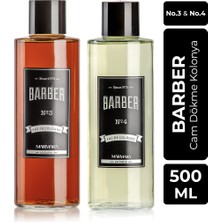 Barber Marmara Barber 500ML Cam Şişe No.3 ve No.4 Kolonya Seti